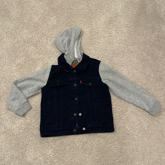 Levi’s mixed media hoodie jacket, size 7 - Picture 4 of 8